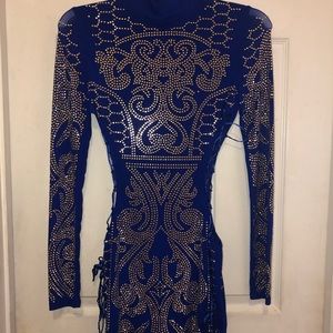 Sexy blue and gold dress